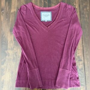 Vintage Abercrombie & Fitch Burgundy Long Sleeve Top